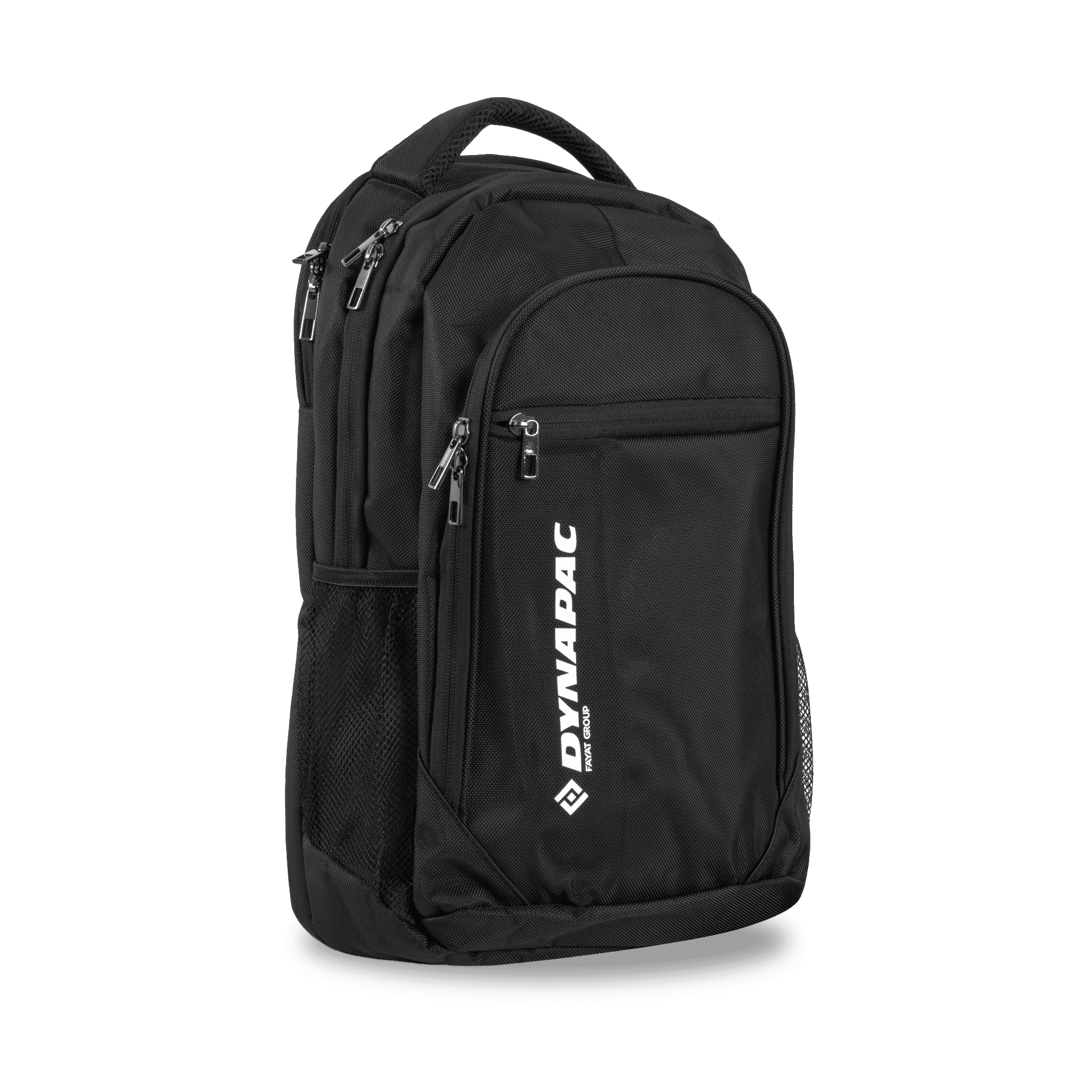 black dynapac backpack with white logo