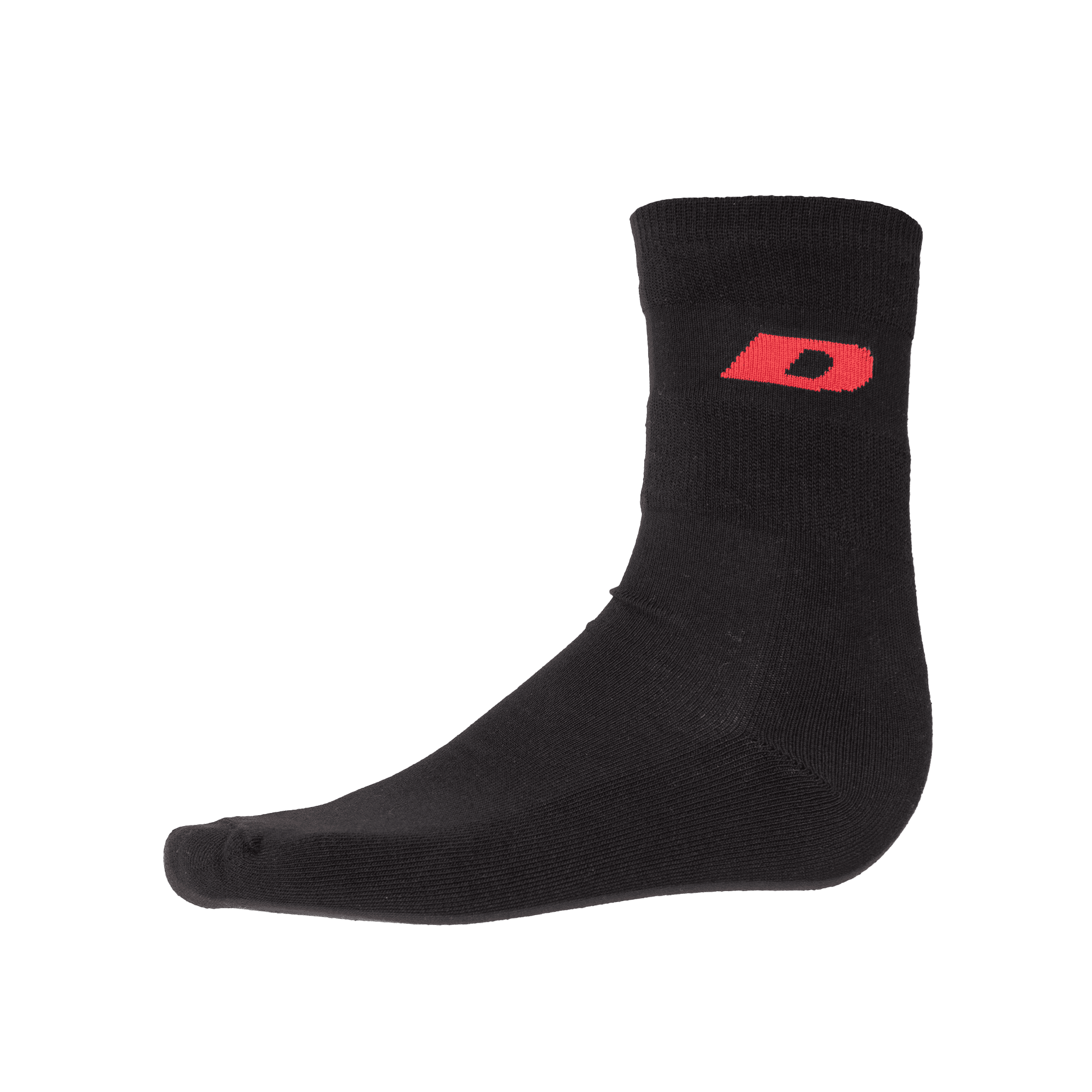 black socks with red dynapac d logo